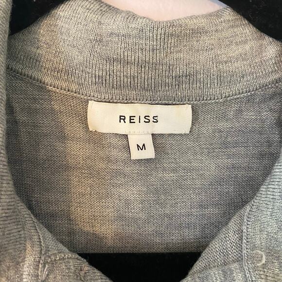 Reiss Gray 100% Wool Long Sleeve Pullover Quiet Luxury Minimalist Men's Medium - Picture 3 of 12